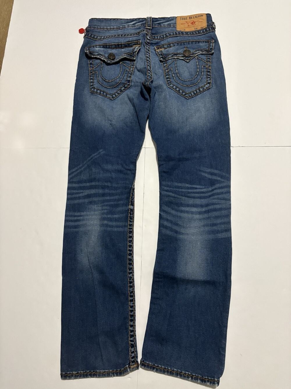 True Religion Ricky Relaxed Straight Jeans Men’s 32 Blue Flap Pocket